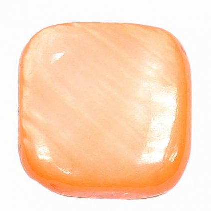 Korálek perleť čtvereček 8mm oranžová