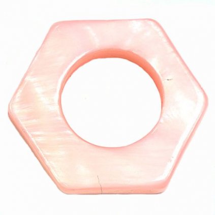 Korálek perleť rámeček 19mm růžová