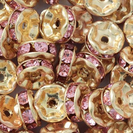 Šatonová rondelka 6mm zlato/light rose