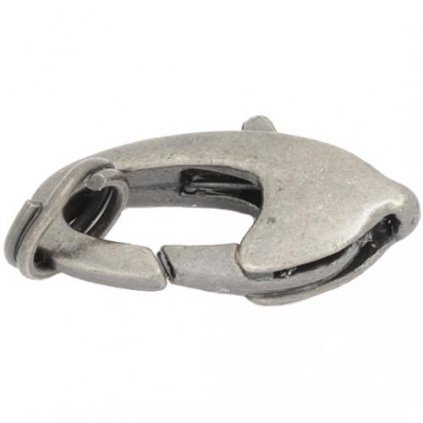 Bižuterní karabinka 14mm staré stříbro