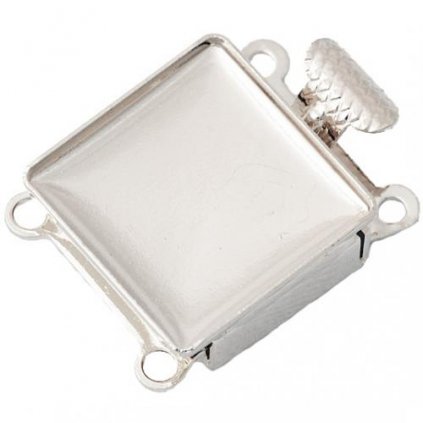 Ozdobný zámeček Chessboard 12mm dvouřadý Rhodium