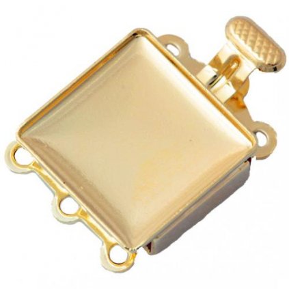 Ozdobný zámeček Chessboard 12mm třířadý Rose Gold