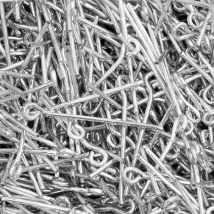 Ketlovací jehla 30mm rhodium 10ks