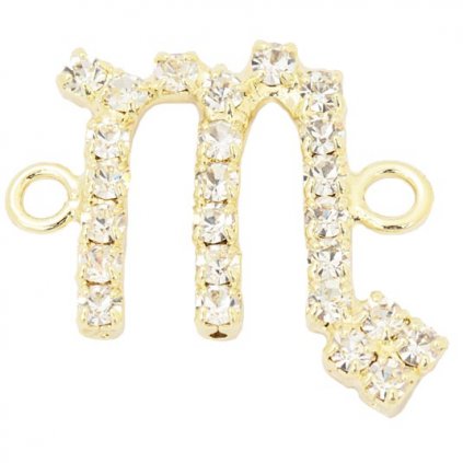 Mezidíl na náramek znamení Štír 17/15mm gold plating 24kt