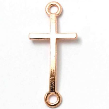 Mezidíl do náramku kříž 40mm rose gold