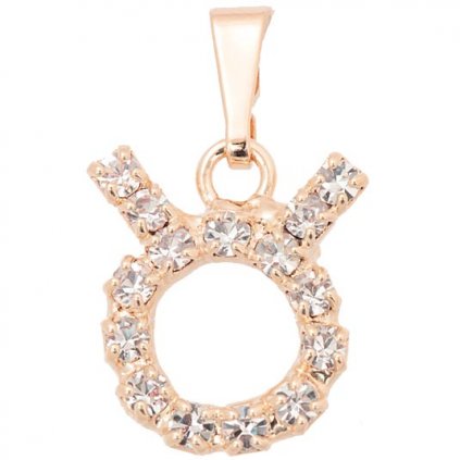Přívěsek znamení Býk 15/12mm rose gold
