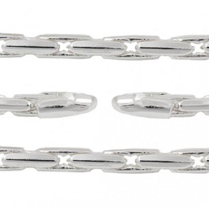 Řetízek na glassmetal beads 3mm stříbro