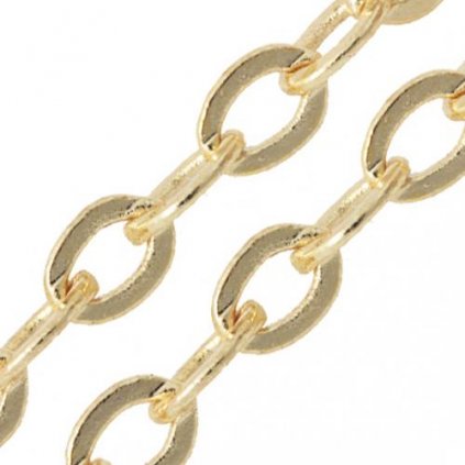 Bižuterní řetízek růžencový 2mm gold plating 24kt