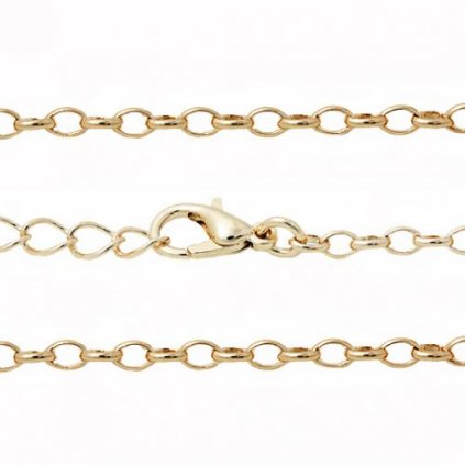 Řetízek RING 2mm/42cm+5cm adjusta Gold Plating 24kt