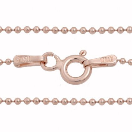 Řetízek BALL 1mm/42cm 1,3g AG925/1000 + Rose Gold