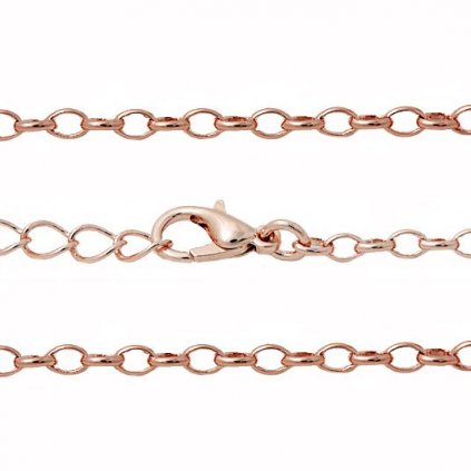 Řetízek OVAL 3mm/34+5cm adjusta Rose Gold