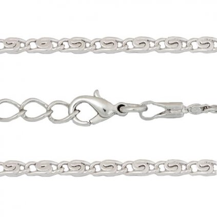 Řetízek „S“ 2mm/61+5cm adjusta Rhodium