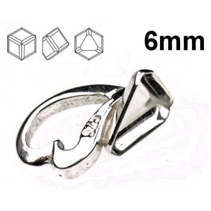 Přívěšek Angled Cube 6mm Ag925/1000 rhodium