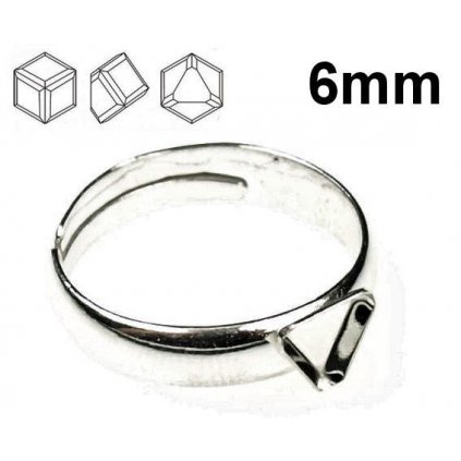 Prsten Angled Cube 6mm Ag925/1000 rhodium