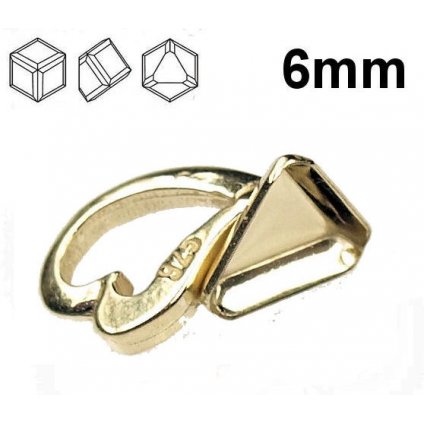 Přívěsek Angled Cube 6mm Ag925/1000 gold plating 24kt