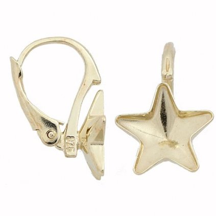 Náušnice Star 10mm 1,4g Ag925/1000 gold plating 24kt