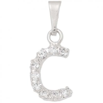 Písmenko štras „C“ rhodium
