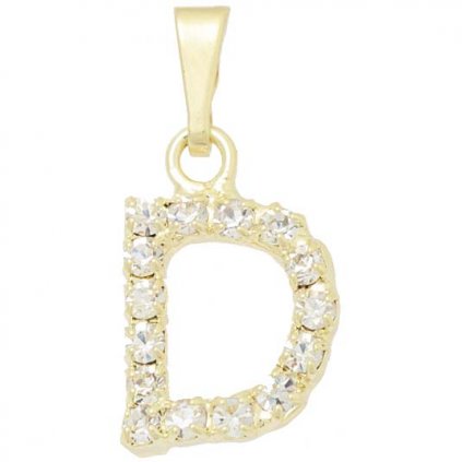 Písmenko štras „D“ gold plating 24kt