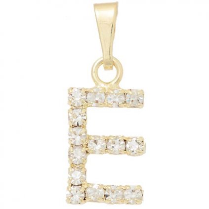 Písmenko štras „E“ gold plating 24kt
