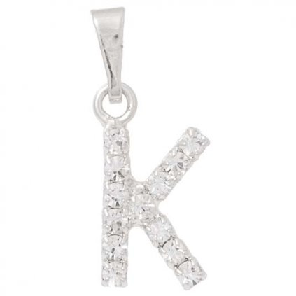 Písmenko štras „K“ rhodium