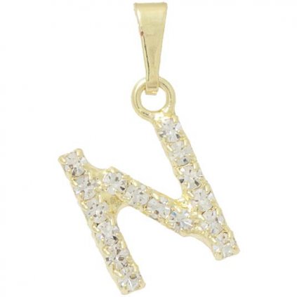 Písmenko štras „N“ gold plating 24kt