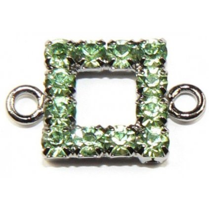 Štrasový čtverec s očky peridot