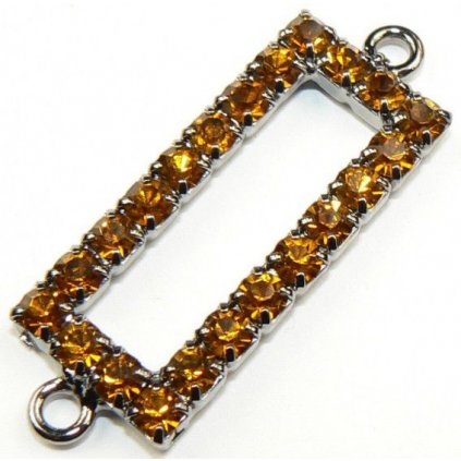 Štrasový obdelník s očky topaz
