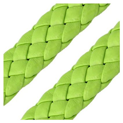 Pletená umělá kůže plochá Neonově zelená