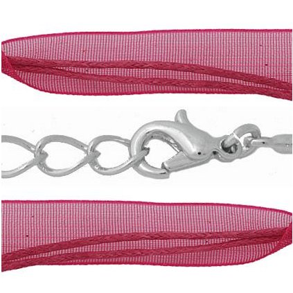 Stuha se zapínáním tmavě růžová