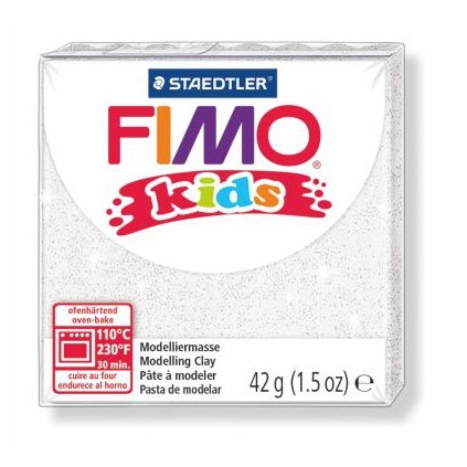 FIMO Kids 42g bílá se třpytkami (052)