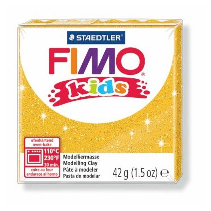 FIMO Kids 42g zlatá se třyptkami (112)