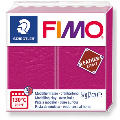 FIMO Leather Effect 229 malinová