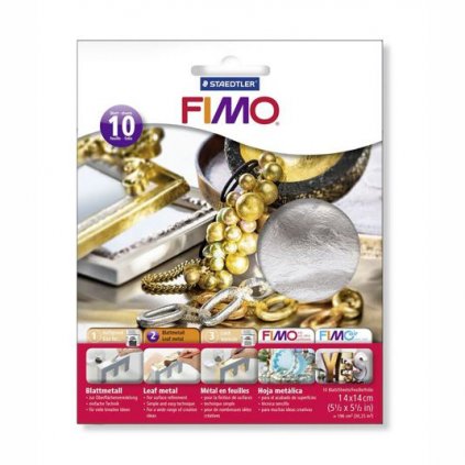 FIMO kovové plátky stříbrné