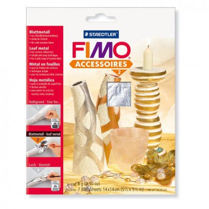FIMO kovové plátky stříbrná