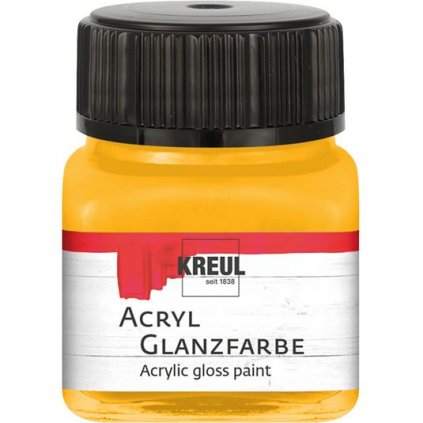 Akrylová barva KREUL 20ml lesklá tmavě žlutá