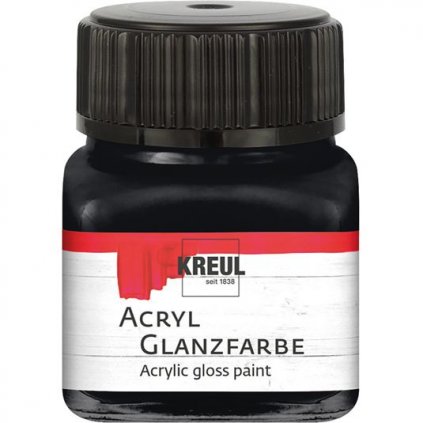 Akrylová barva KREUL 20ml lesklá černá