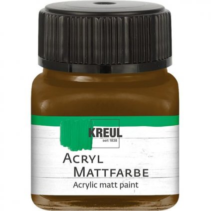 Akrylová barva KREUL 20ml matná tmavě hnědá