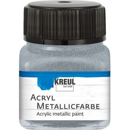 Akrylová barva KREUL 20ml metalická stříbrná