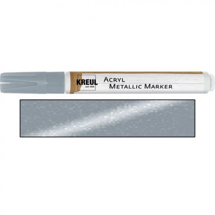 Akrylový marker metalický KREUL medium stříbrný