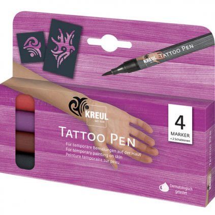 Sada tetovací fix KREUL Tattoo Pen 4ks kmeny