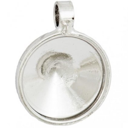 Přívěšek LUX Rivoli s hranou 12mm rhodium