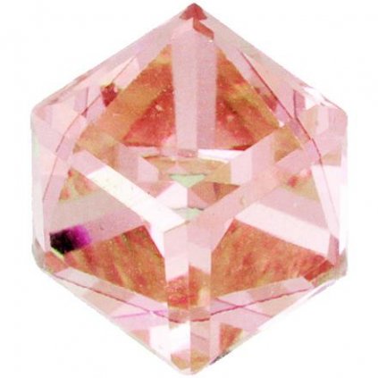 Swarovski® Crystals Angled Cube 4841 6mm Light Rose F