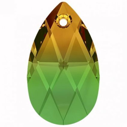 Swarovski® Crystals Pear Shaped 22mm Fern Green/Topaz Bland