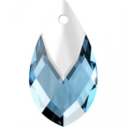 Swarovski® Crystals  Metallic Cap Pear 6565 22mm Aquamarine Light Chrome