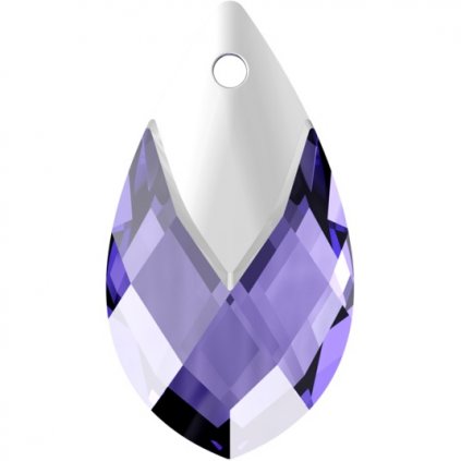 Swarovski® Crystals  Metallic Cap Pear 6565 22mm Tanzanite Light Chrome