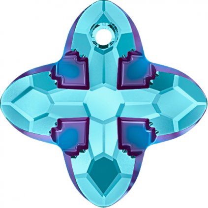 Swarovski® Crystals Cross Tribe 6868 14mm Aquamarine Metalic Blue
