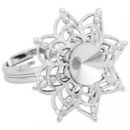 Prsten FILIGRÁN PAVUČINA Rivoli 8mm rhodium