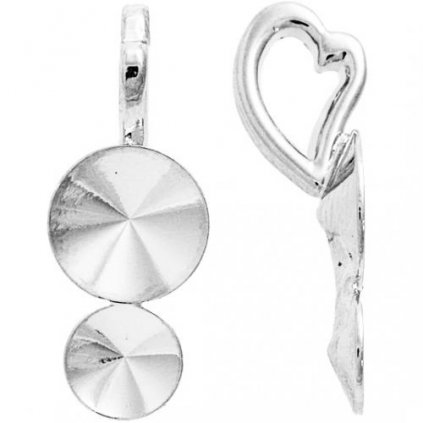 Přívěsek závěs HEART Rivoli 6+8mm rhodium