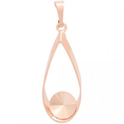 Přívěsek kapka Rivoli 8mm rose gold