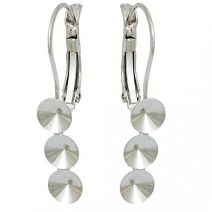 Náušnice Rivoli 3x6mm rhodium